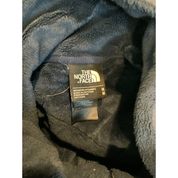 The North Face Long Navy Blue Quilted Sweatshirt Zip-Up Jacket,  Size M - Picture 6 of 6